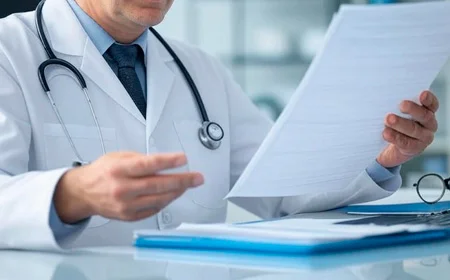Врач держит документ в руках